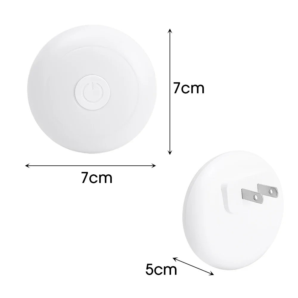 3 Color LED Night Lights Dimming Wall Light Socket Plug-in Nursing Eye Sleep Bedside Lamp Bedroom Corridor Decor Energy Saving