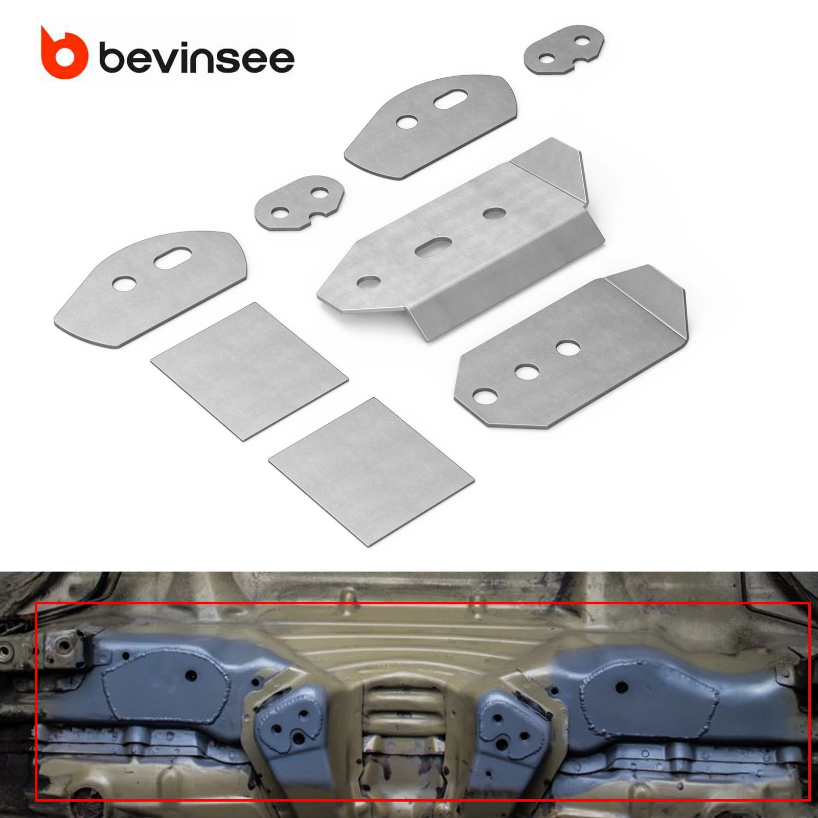 

BEVINSEE Rear Subframe Chassis Reinforcement Plate Kit For BMW 3 Series E46 320i 323i 325i 328i 330i 1999-2006