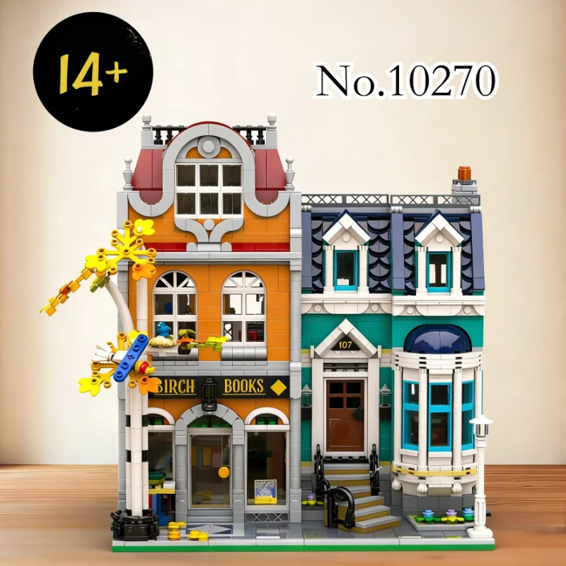 

2504pcs City Street View Downtown Bookshop Modular Buildings 10270 Building Blocks Puzzle Model Toys Birthday Christmas Gifts