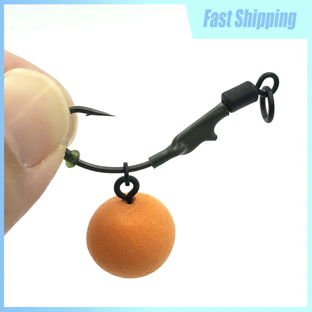 

4pcs Universal Carp Fishing Hair Rigs Hook Tool 2# 4# 6# 8# Fishing Boilie Tied Rig Hook Black Fishing Tackle Accessories