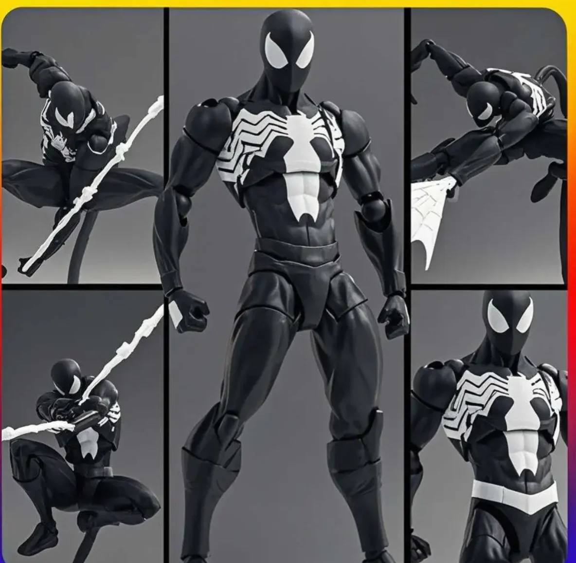 

MESS TOYS 16cm The Black Neighbor Symbiotic Spider-Man Black Venom Suit Joint Action Figures Collect Desktop Ornaments Boy Gift