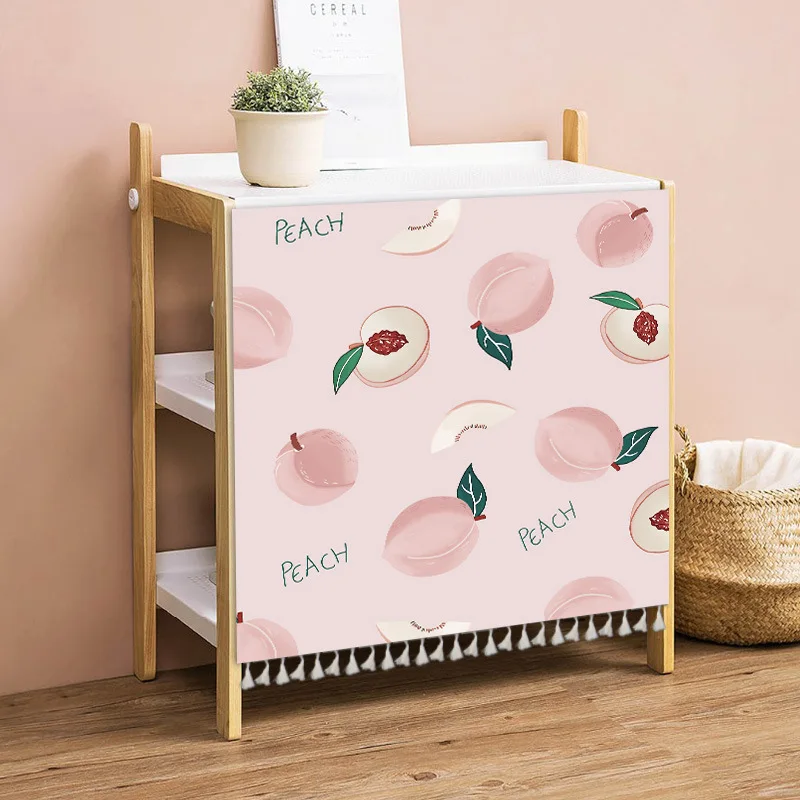 Armarios de cocina con patrón de frutas frescas a prueba de polvo, tela decorativa, arte de armario, particiones, cortinas colgantes, decoración de puerta