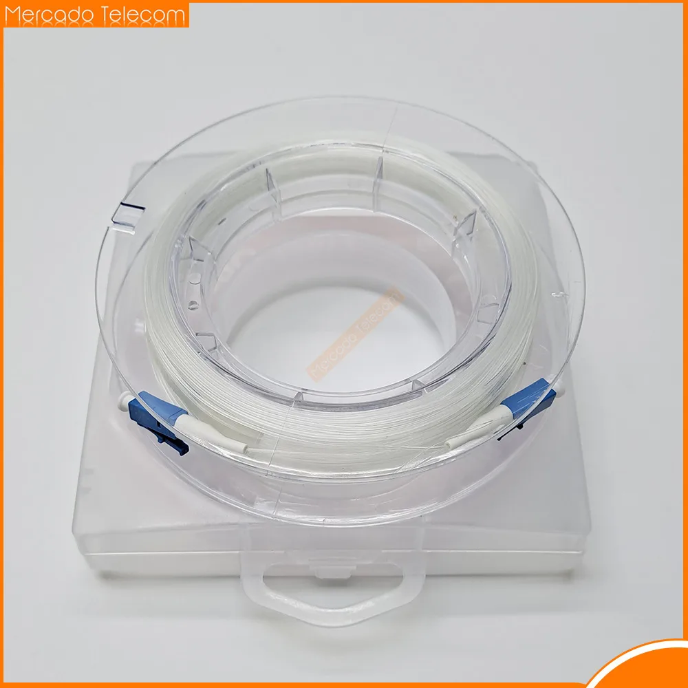 LC-LC Transparentes Glasfaserkabel für den Innenbereich G657A2, unsichtbarer LC/UPC-Singlemode-Singlemode-Single-Core-Jumper 20 m, 30 m, 50 m