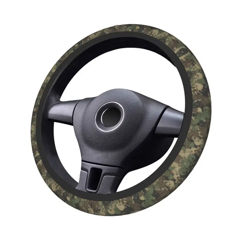 Green And Brown Camouflage Skulls Steering Wheel Cover Fit for Sedan Army Camo Anti-Slip Car Steering Wheel Protector 15 Inch - view 3