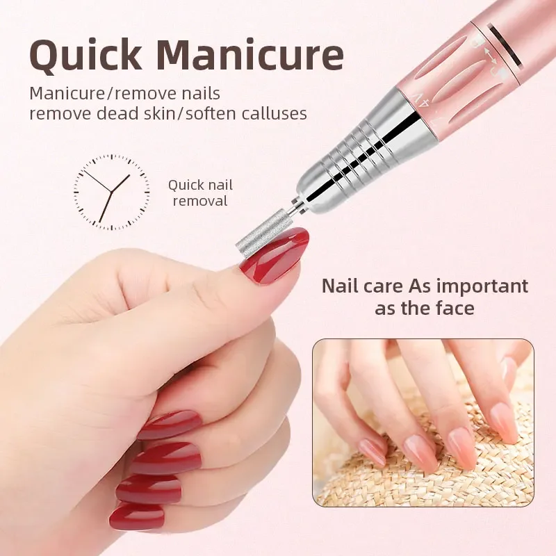 Set levigatrice elettrica per unghie con display a LED Trapano per manicure a basso rumore Strumenti e accessori per la cura delle unghie per uso professionale 35000 giri/min