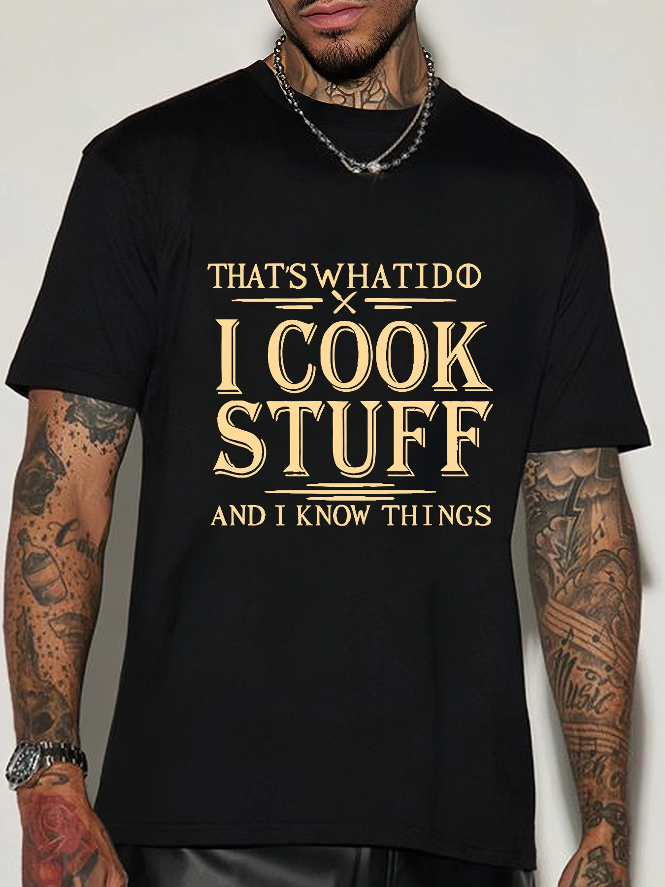 Home Cooking Quotes - T-shirt bianca da uomo vintage con