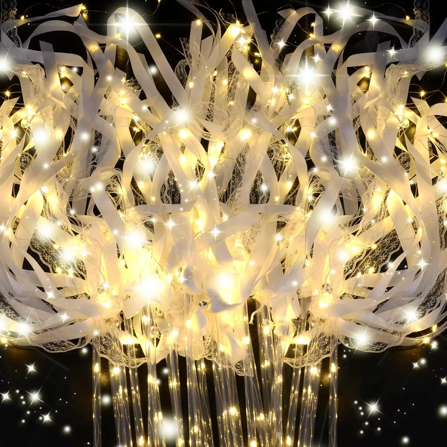 

100PCS LED Light Up Wands for Weddings, Parties, Concerts with 3 Colorful Flashing Modes and Bells