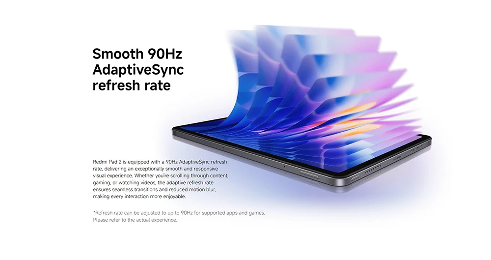 Global Version Xiaomi Redmi Pad 2 WIFI 11' 9000mAh Battery 90Hz Advanced Helio G100-Ultra 2TB Expandable Storage Xiaomi HyperOS