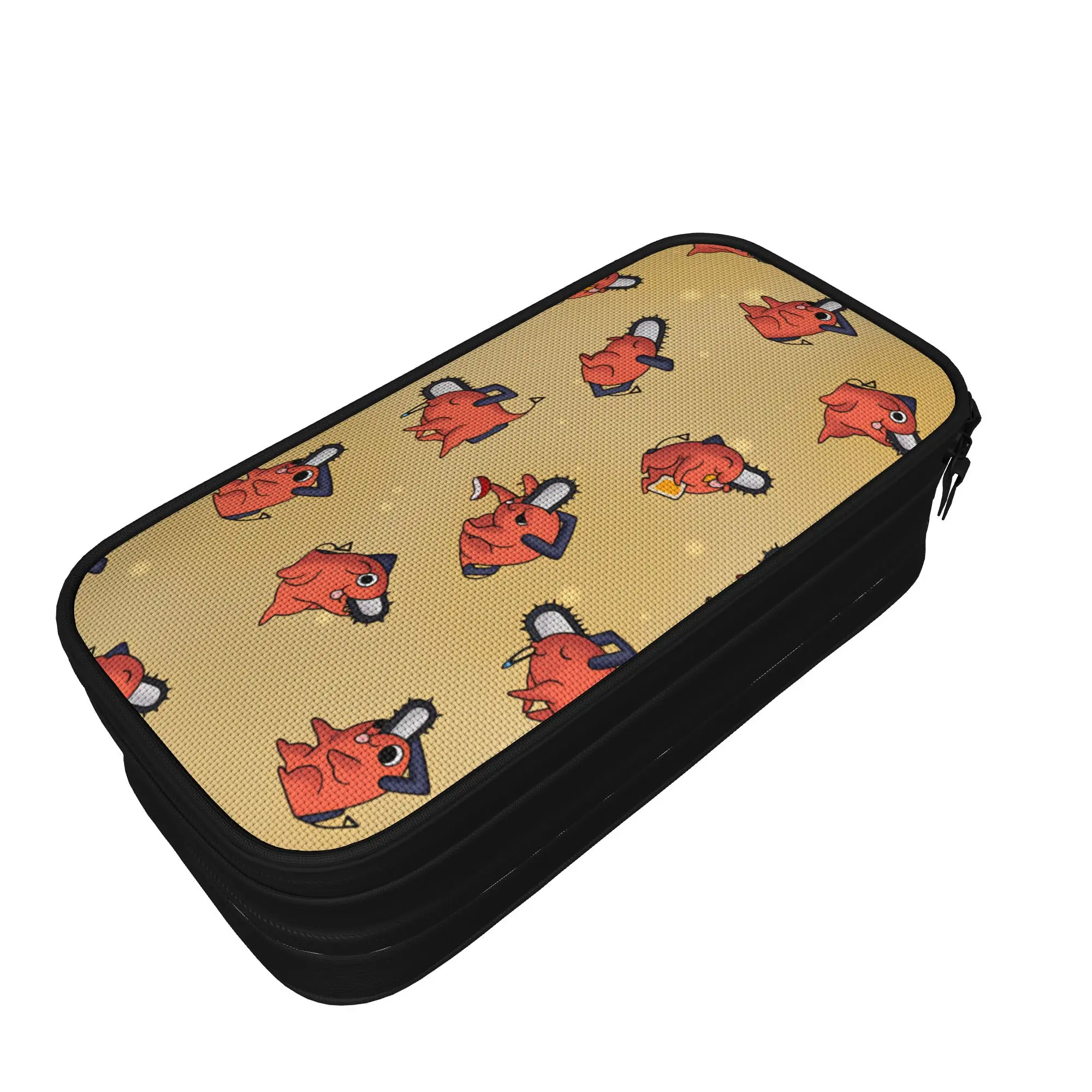 Chainsaws Man Pencil Case Pochita Double Layer Pencil Bag Boy Girl Lovely Big School Pencil Cases Stationery
