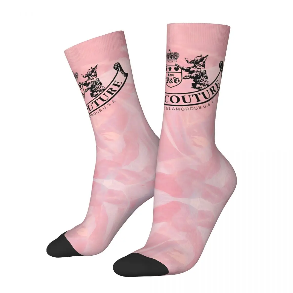 Happy Funny Male Men Socks Harajuku Juicys Pink Y2K JC Sock Coutures Graphic Women Sock Spring Summer Autumn Winter