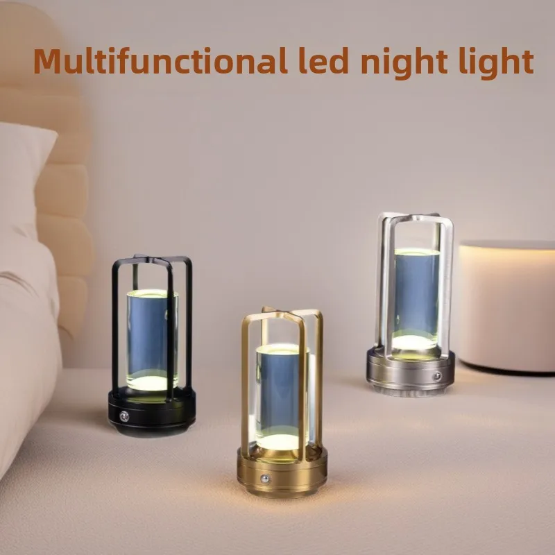 

Ornament camping bedside atmosphere night light LED all-aluminum charging touch decoration USB desk lamp