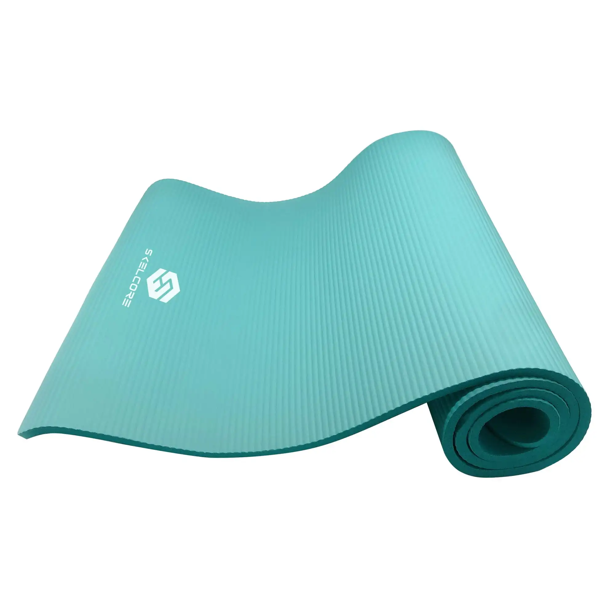 

10mm Extra Long, Non-Slip Exercise Mat with Carrying Strap, Teal