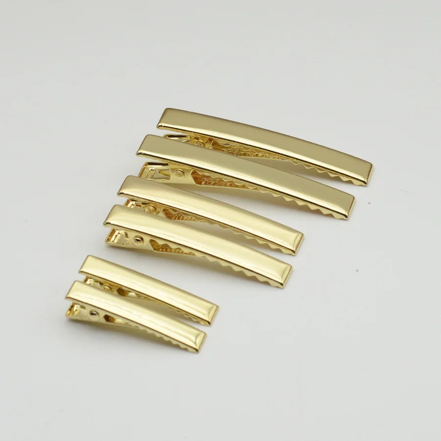 

30PCS 3.5cm 4.0cm 4.5cm 5.5cm 6.0cm Golden Rectangle Metal Alligator Clips Thick Plus Plain Hair Barrettes for DIY Hair Bow