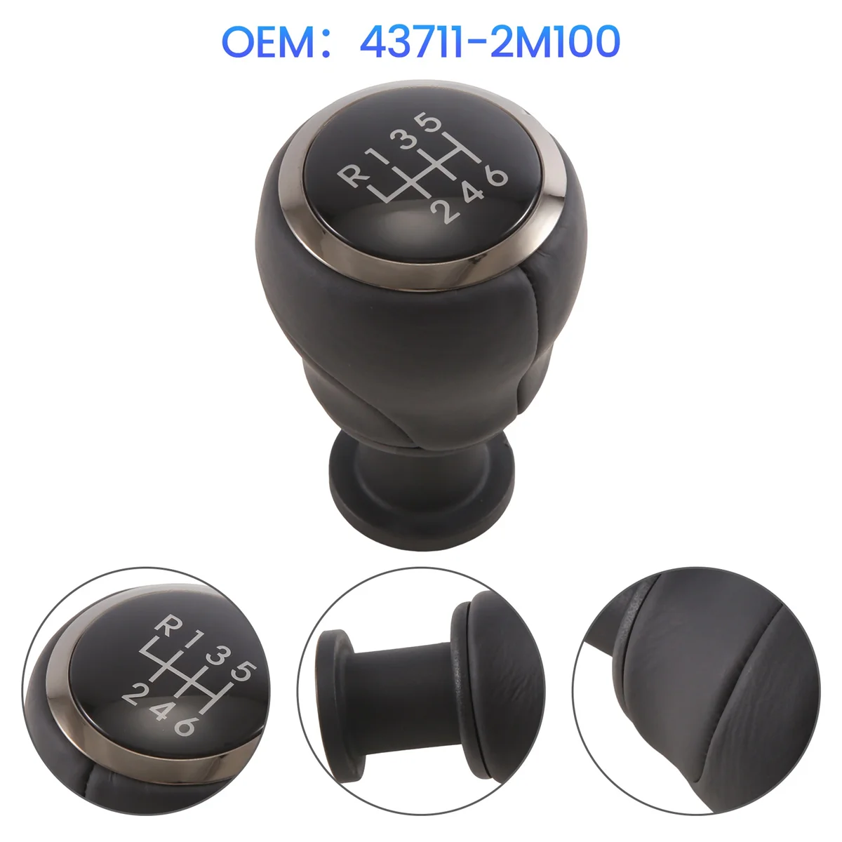 43711-2M100 Car 6-Speed MT Gear Shift Knob for Hyundai Genesis Coupe 2009-2011 437112M1009P