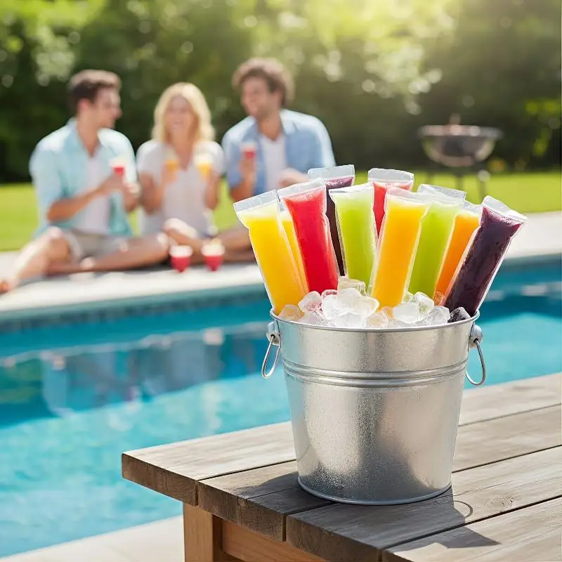 100pcs DIY Ice Popsicle Bag Cream Maker Mold Disposable Ice Mold Freezer Bag For Yogurt Sticks