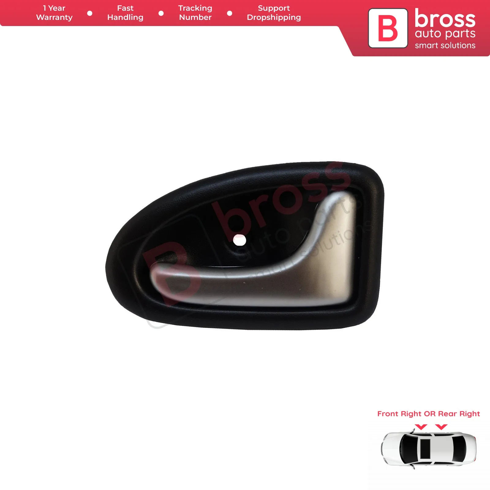 

BDP80 Interior Inner Door Opener Handle Front or Rear Right Chrome Black Color 7700434717 for Renault Clio 2 Scenic 1 Trafic