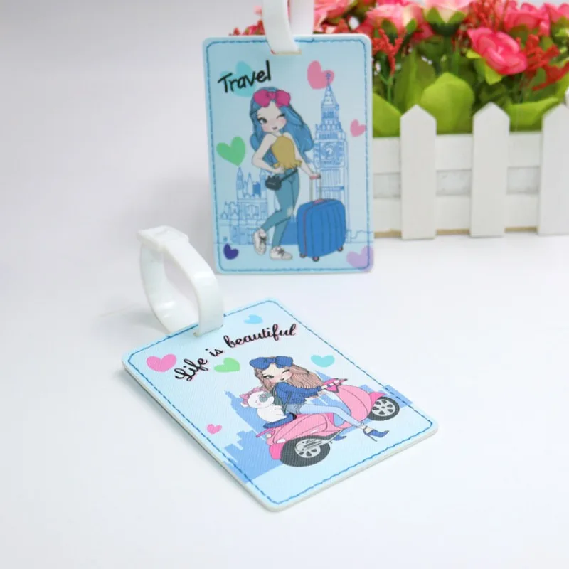 Cartoon Fashion Travel Girls Luggage Tag Women Suitcase Bagpack ID Name Tag Baggage Tag Luggage Marker