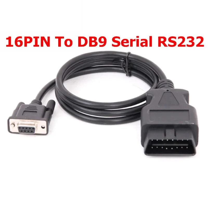 

Newest OBD 16Pin To DB9 RS232 Serial Port Extension Line Male 16 Pin DB 9pin Obd2 Connector 9 Pin Female Car Obd 2 Cable Adapter