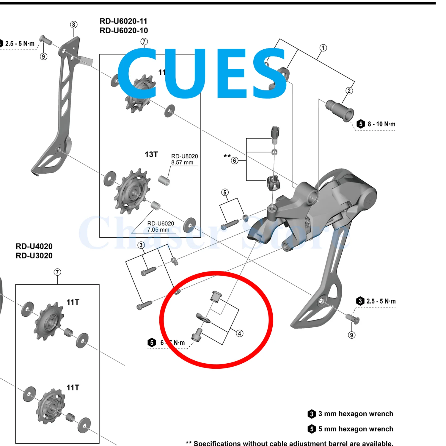 SHIMANO CUES серии крепежный болт троса заднего переключателя для RD-U8020/U6020/U4020/U3020/U4000/U6000 Y3JD98040 Y3JE98060
