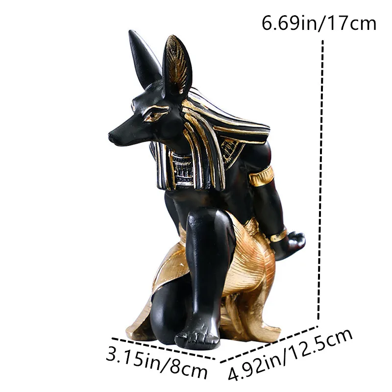 Resin Wine Rack Home Decor 7'' Anubis Wine Stand Figurines Egypt Dog God Sculpture Statue Decoration Living Room Table Crafts