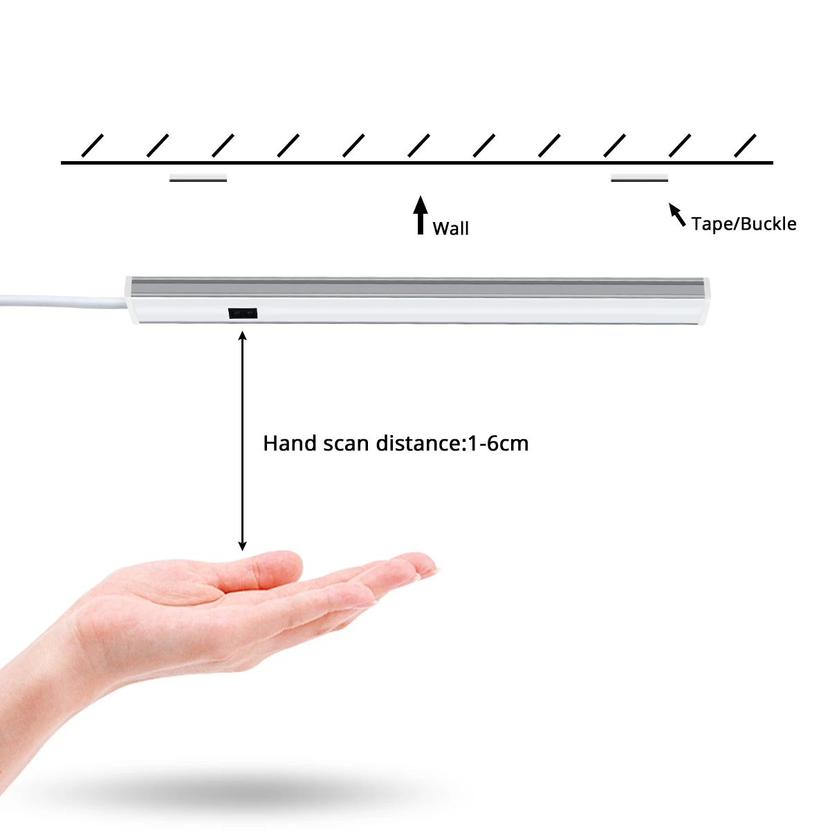 Kitchen Under Cabinet Sensor LED Lighting Kit Linkable LED Bar Light Hand Sweep Dimmable Switch Counter Shelf Workbench Closet