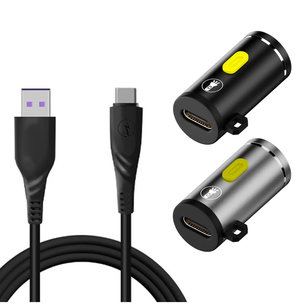 Mini Led Flashlight Powered By Type C Connectors Cob Cold White Not Need Battery Design Multifunctional Flashlights Small Lights