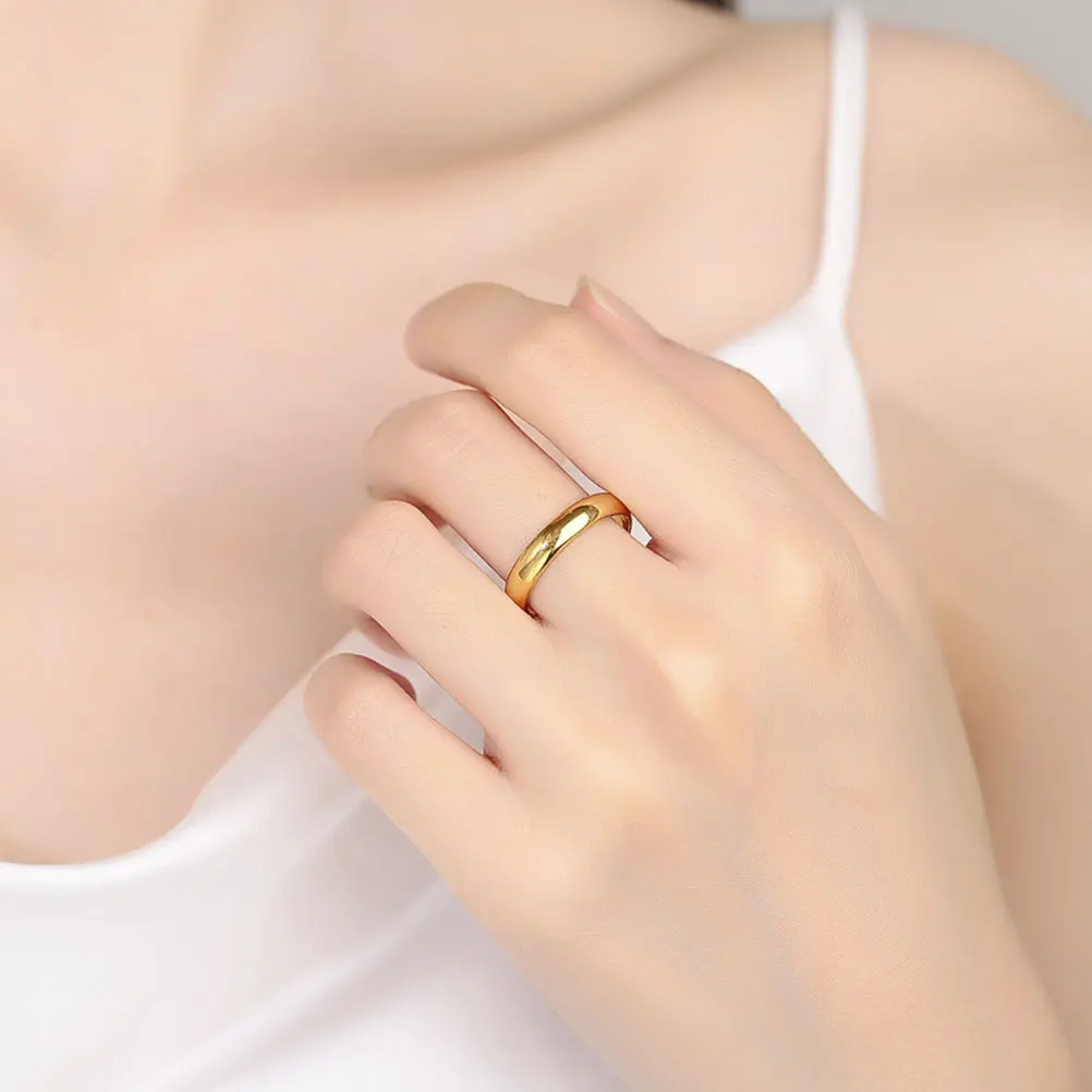 

Tungsten Gold Ring Cute Rings for Women Finger Metal Jewelry Set Girls Teen Miss