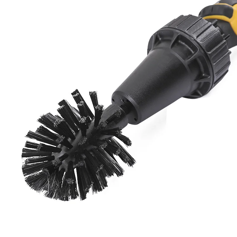 Car Handle Washing Brush Clean Tools Water-driven Rotating Cleaning Brush For Car Motorcycle Bicycle Wheel Tire Rim Brush