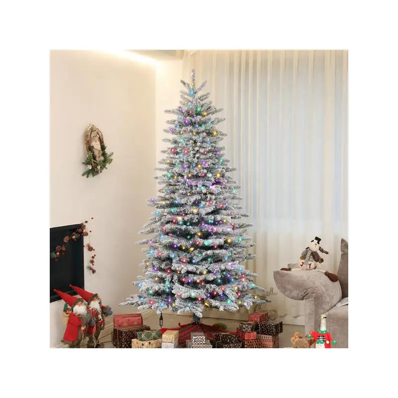 

Украшение рождественских елочных огней, рождественская елка с предварительной подсветкой, праздничные украшения, праздничный домашний декор, искусственная елка 7 футов со светодиодной подсветкой