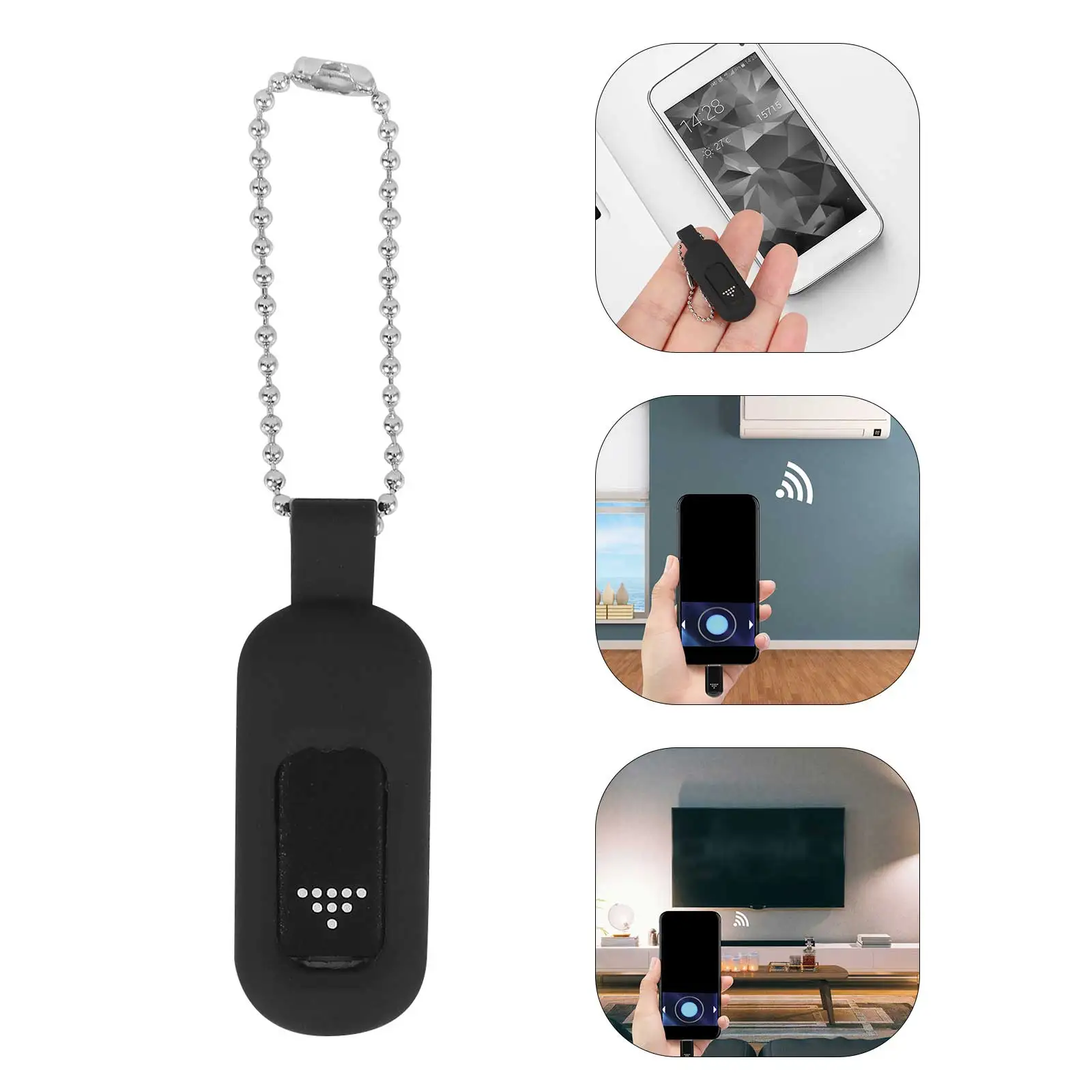 

1 set Type-c Remote Control Adapter for Phone Portable Universal Infrared Transmission Technology Black Appliance