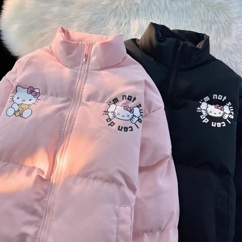 Sanrio Cute Anime Kawaii Hello Kitty Bread Silk Cotton Clothes Cute Winter Thickened Warm Cotton Clothes Holiday Gift Wholesale