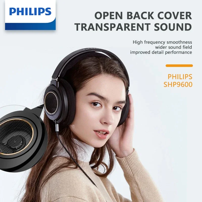 فيليبس SHP9600 السلكية سماعة الألعاب HiFi سماعة ستيريو انفصال الصوت جاك لتسجيل البث استوديو SHP9500 ترقية