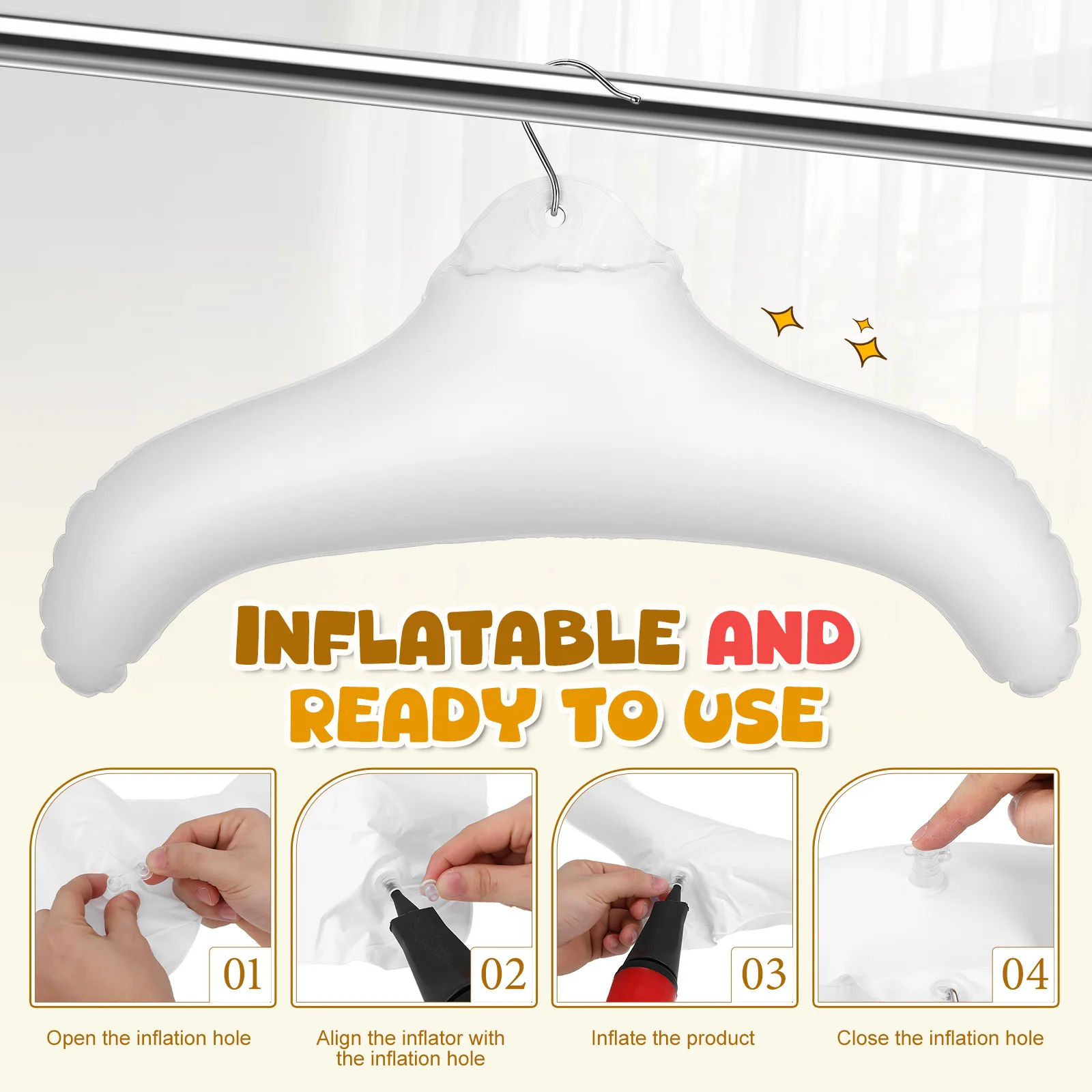 Colgador de ropa inflable plegable portátil, tendedero de viaje para acampar, vacaciones, gimnasio, organización de ropa, 5 uds.