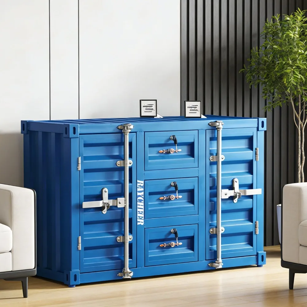 Container cabinet Industrial style locker Wrought iron bedside table Retro creative bedside small cabinet Small storage cabinet