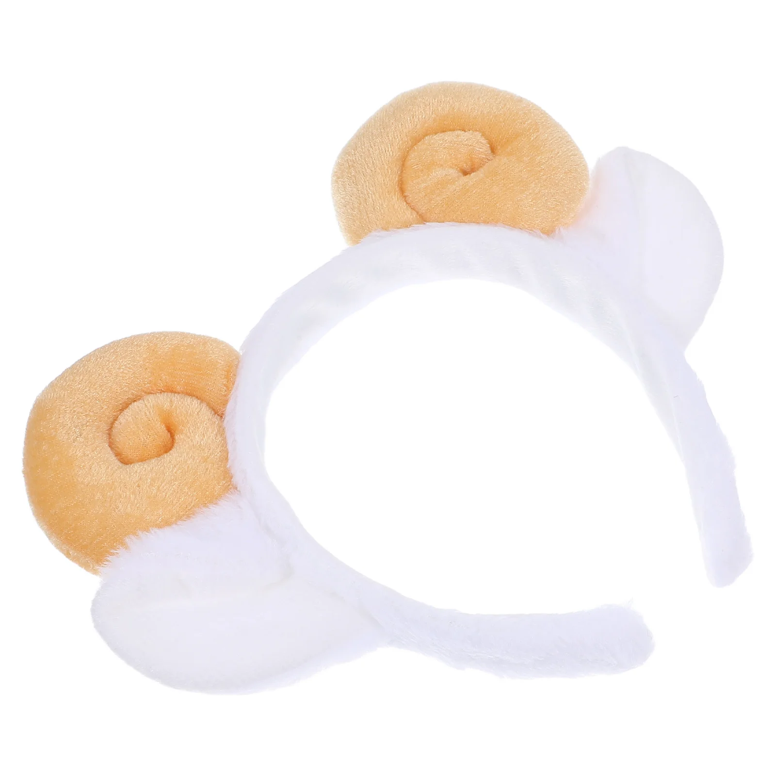 

Plush Goat Horn Headband Lightweight Comfortable Spiral Horn Hair Hoop Animal Ears Accessory for Parties Weddings Cosplay