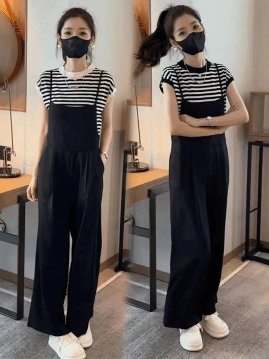 

Elegant Summer New Arrival Women's Fashion Set with Belted Pants Slimming Inner Wear Two-Piece Suite Age-Defying