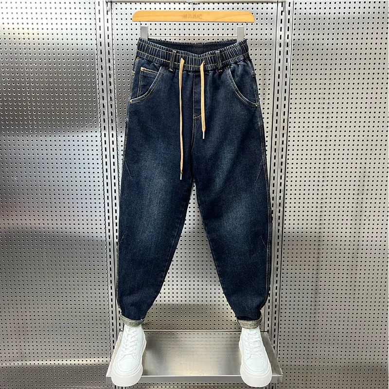 

plus Size 300 Pou Men's Jeans Summer Loose Casual Pants Thin Long Trousers Harlan Sle Comfortable Lightweight Blue Jeans