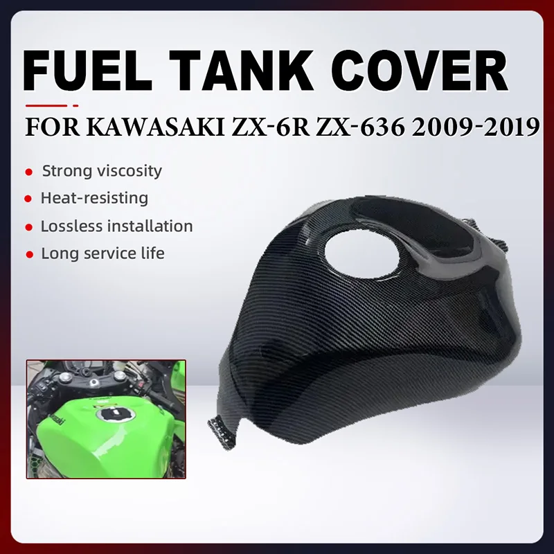 Motorcycle Fuel Tank Cap Cover For Kawasaki ZX-6R ZX-636 ZX6R ZX 6R 2009-2019 ABS Carbon Paint Motorcycle Protect Tank Cover