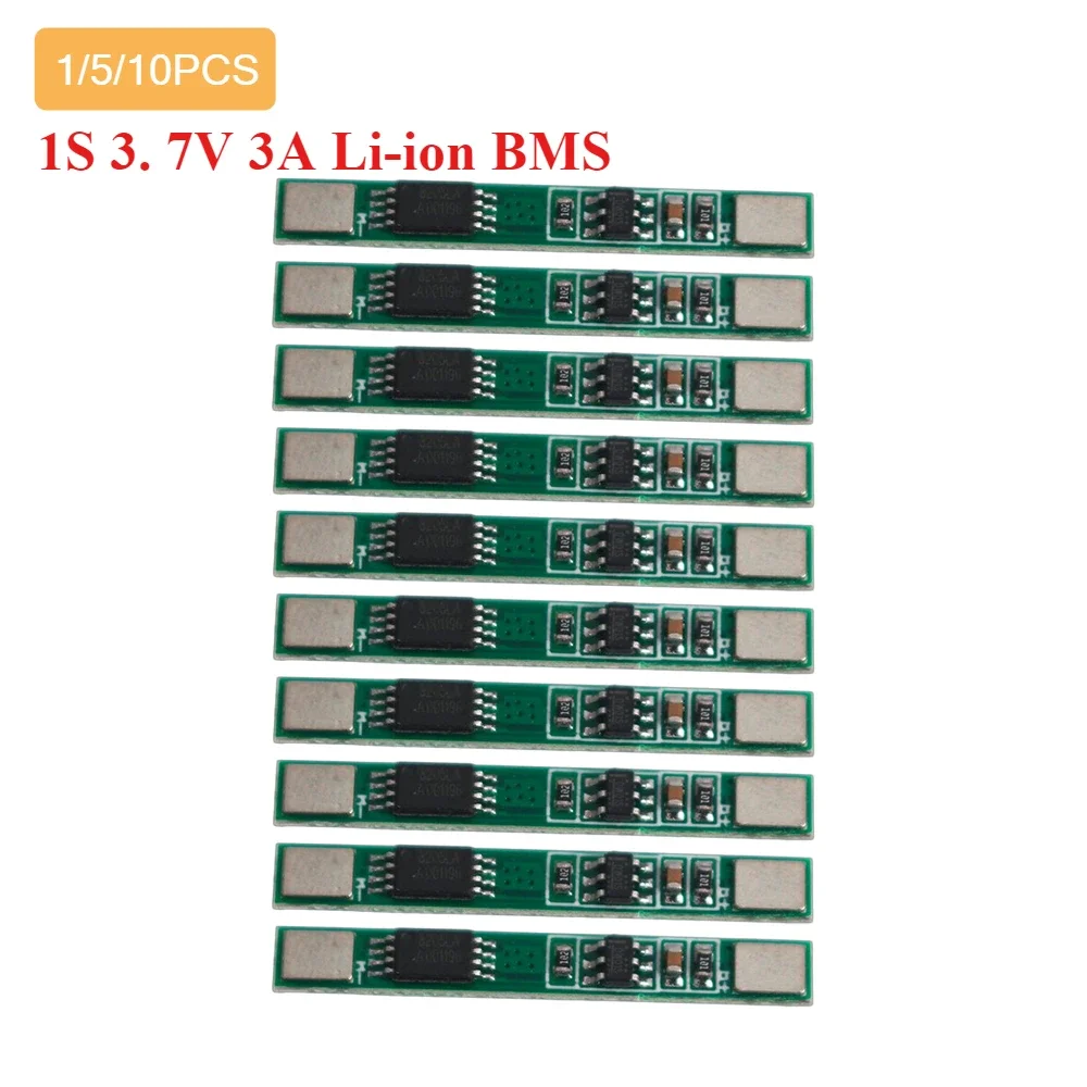 1-10pcs/lot 1S 3.7V 3A 18650 Li-ion PCM Lithium Battery Protection Board BMS Charging Module for 18650 Lithium Ion Li Battery