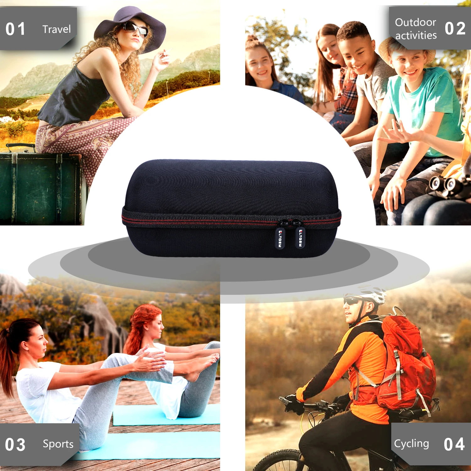 LTGEM – haut-parleur Portable noir EVA, pour Bose, avec commande vocale Alexa intégrée