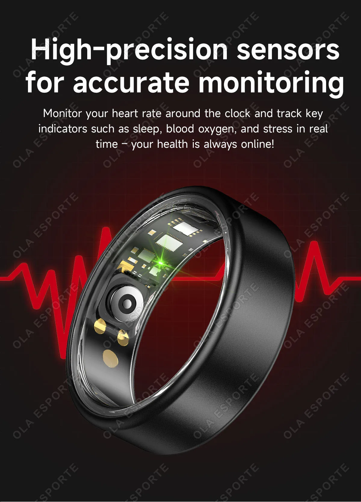 2026 Smart Ring für Damen, Herren und Paare, SmartRing mit Herzfrequenzmesser, wasserdicht, Sportmodi, superleicht, hautfreundlich, Armband R88 – Detail 7