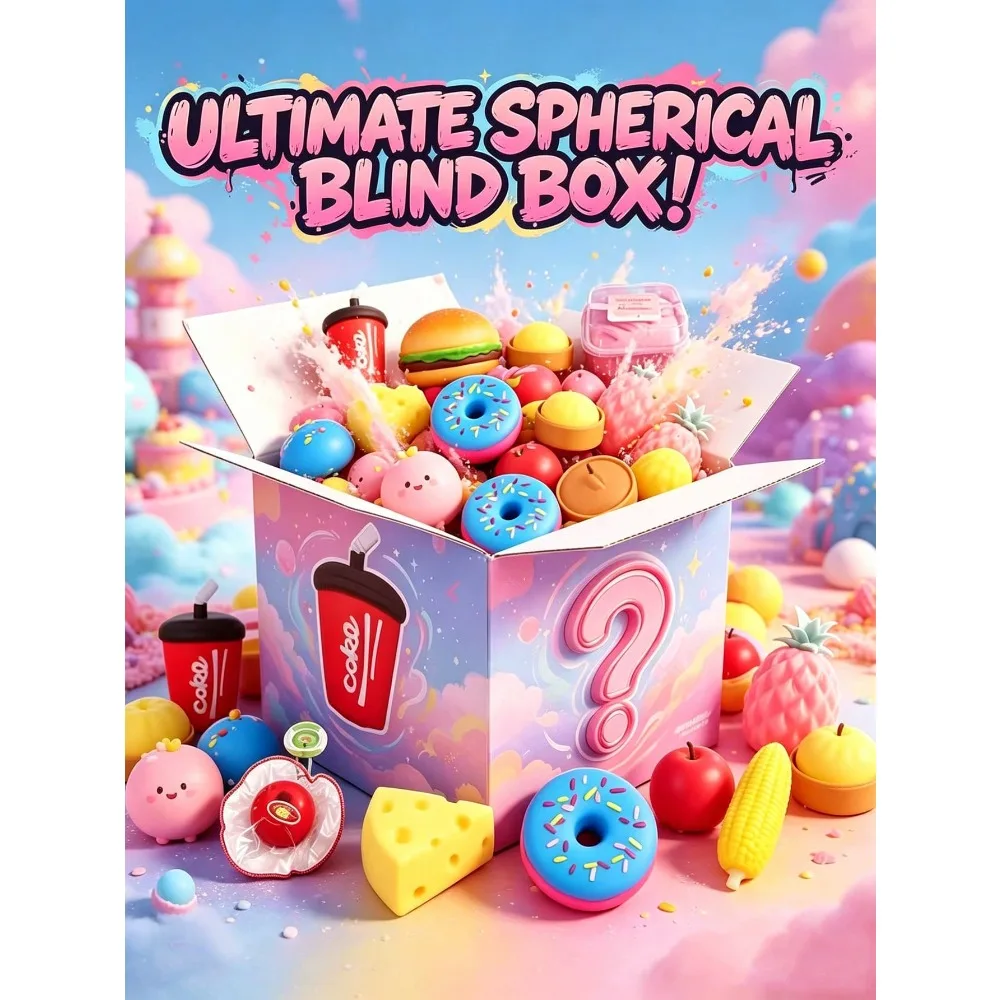 

Assorted Realistic Simulation Food Mystery Squishy Blind Box Slow Rising Random Soft Tactile Squeeze Fidget Toy Anti-Anxiety Mood Calming Desktop Ornament Holiday Surprise Collectible Gift For Kids Teens Adults