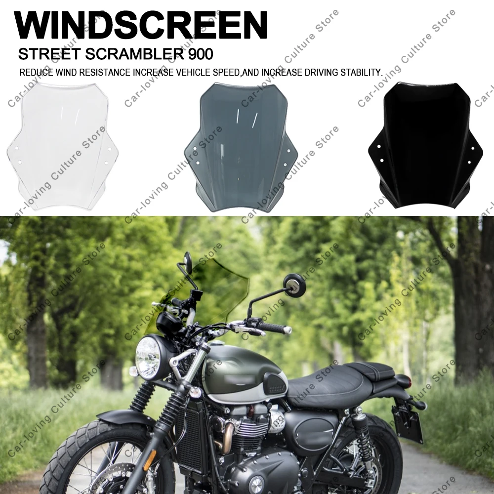 Motorcycle High quality ABS Windscreen Windshield Universal Adjustable Windshield For STREET SCRAMBLER 900