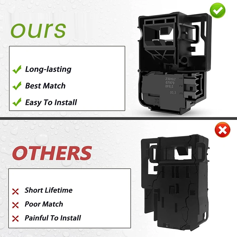 1 Buah Sakelar Kunci Tutup Mesin Cuci WH01X27954 Hitam untuk Mesin Cuci Ge untuk Mesin Cuci Beban Atas Ge Hotpoint