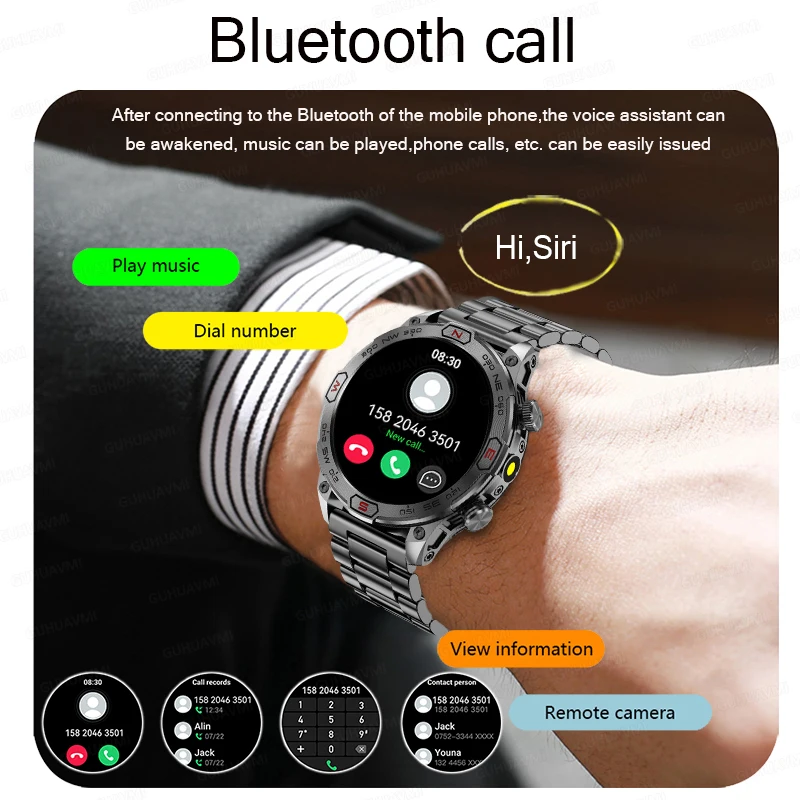 2024 New For Huawei Xiaomi Outdoor Military GPS Trajectory SmartWatch Men HD Screen Heart Rate IP68 Waterproof Sports Smartwatch