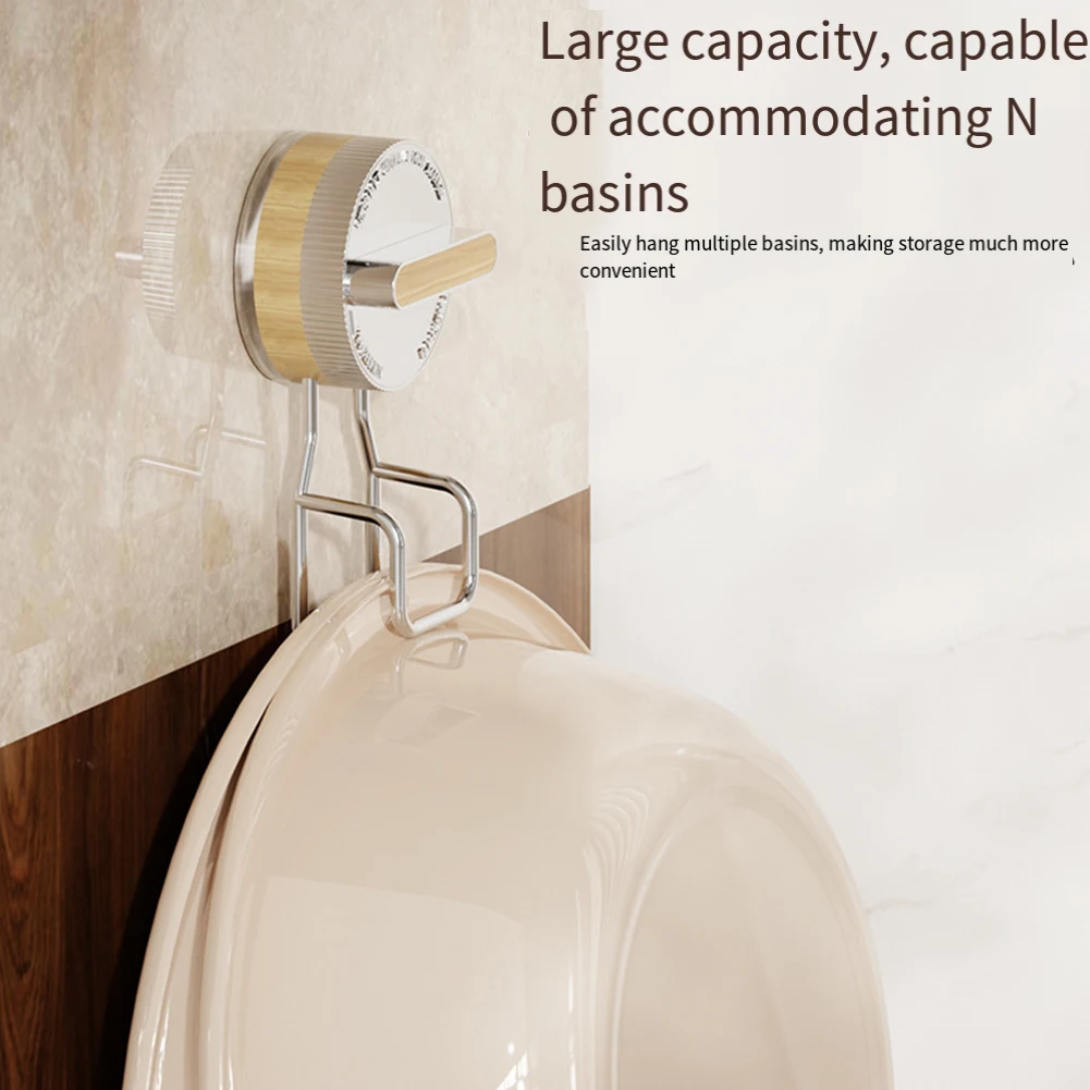 1 Pc Hook Stainless Steel Suction Cup Basin Hook: Space-Saving Installation Home Storage Organization Home Improvement Part