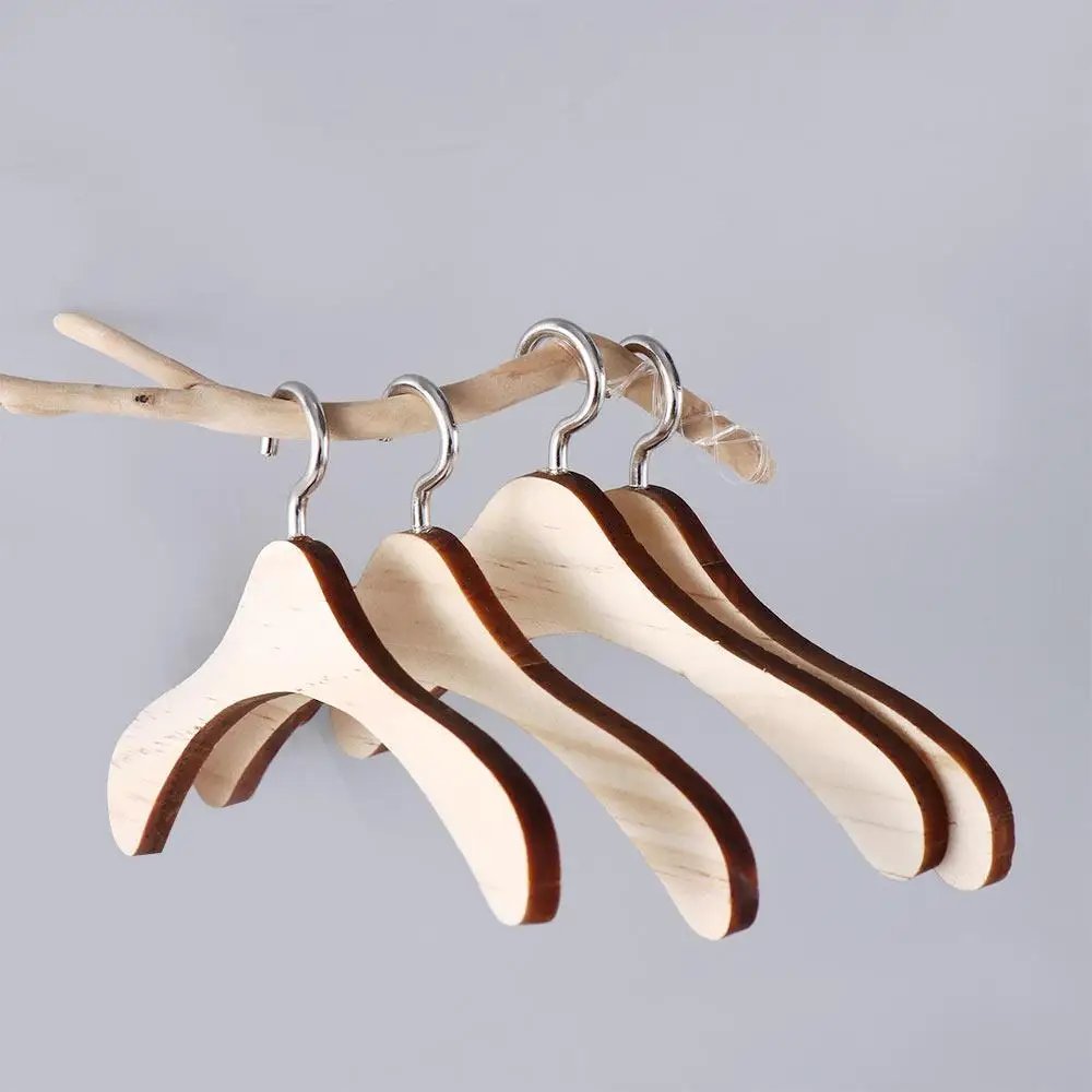 12cm Sweaters Space Saving Wooden Mini Laundry Hook Clothes Hangers Drying Racks Holder Doll Accessories