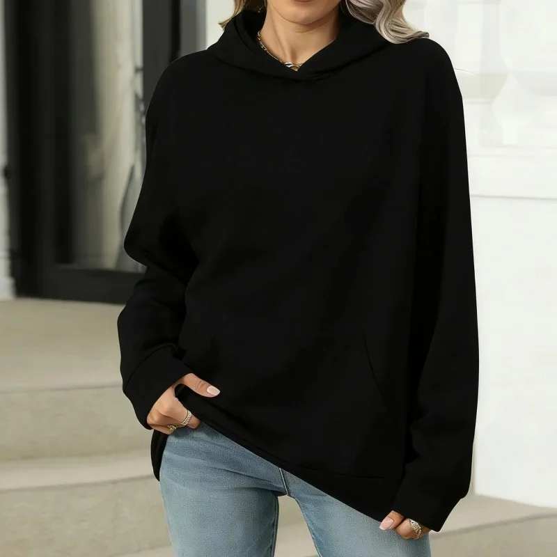 

Новые женские повседневные худи 2026 года: свободные толстовки с длинными рукавами, пуловеры больших размеров для весны и осени, модные женские свитшоты