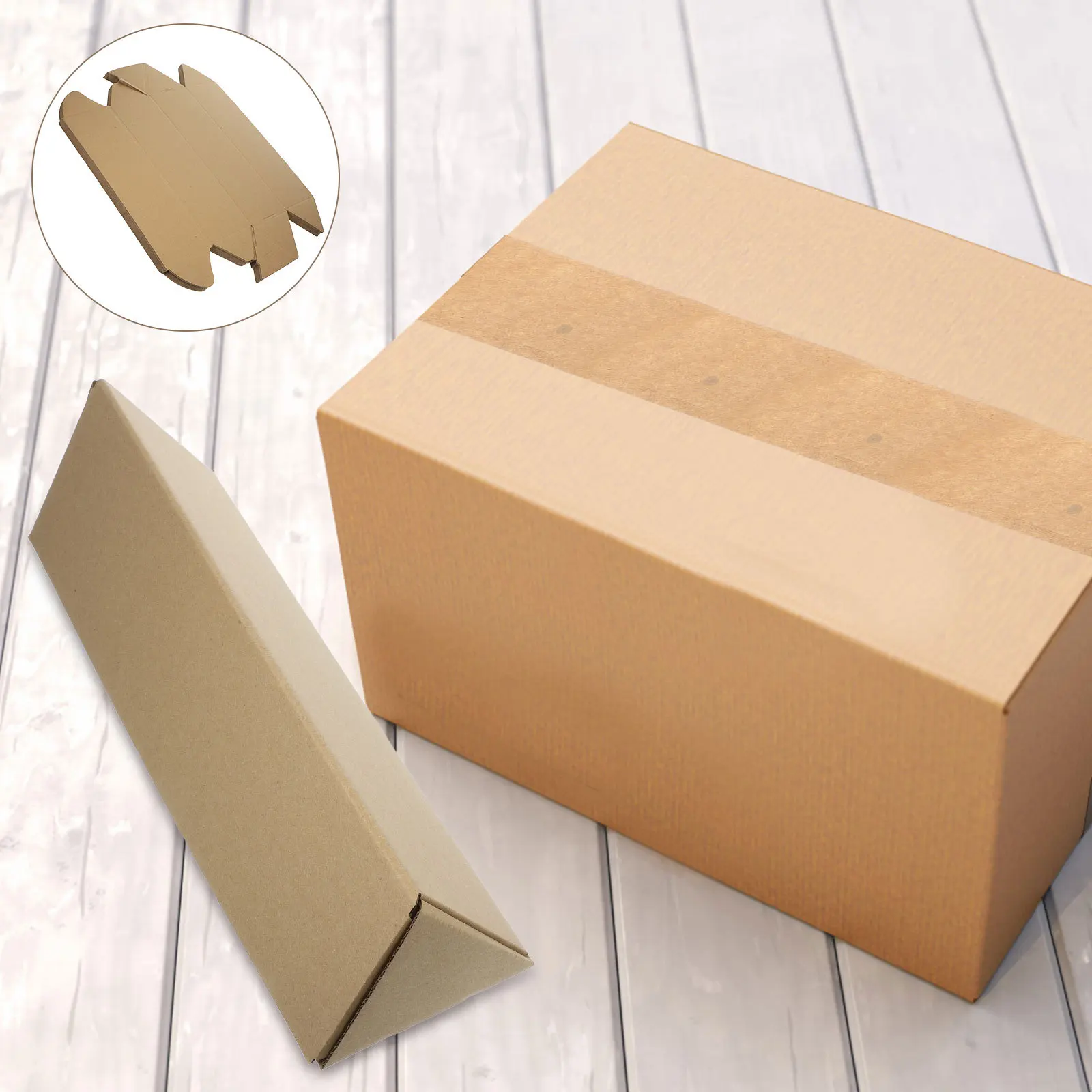 10Pcs Kraft Mailing Triangle Box Poster Carrying Case for Art Prints and Drawings Strong Storage Tube