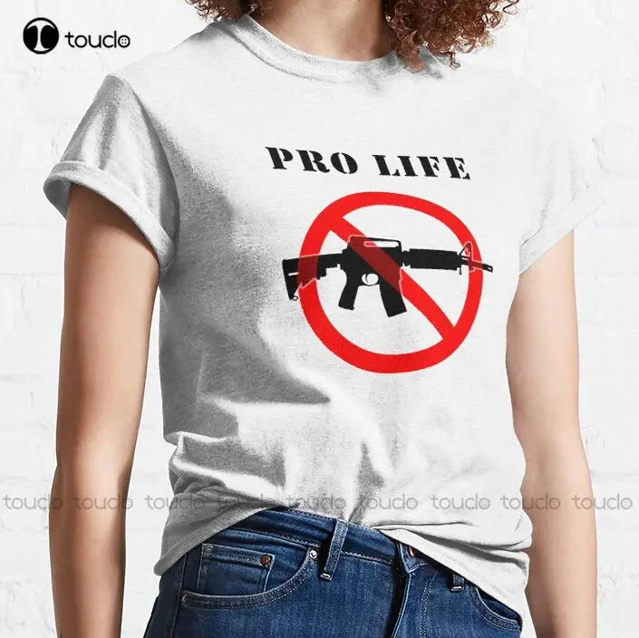 Pro Life Ban Assault Weapons - Circle Slash Trending T-Shirt Womens Graphic Tshirts Fashion Tshirt Summer Xs-5Xl Unisex Retro